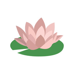 Pink lotus flower emoji vector