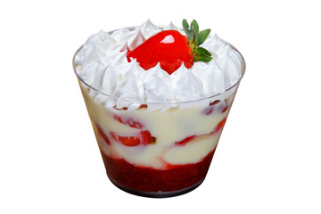 Strawberry mousse with whipped cream