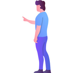 Man pointing with finger vector icon on white