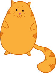 Doodle cat isolated on white background