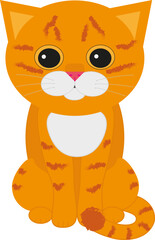 Vector illustration of ginger cat in flat style