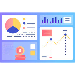 Financial info graphic vector business flat icon