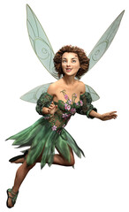 fairy in flight 3D illustration	 - obrazy, fototapety, plakaty