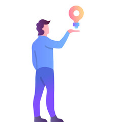 Man thinking having idea vector business icon
