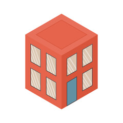 Obraz premium isometric vector illustration of a modern two floors building
