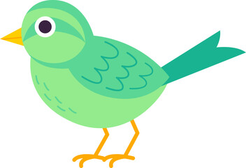 Staying sparrow bird flat illustration