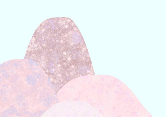 桜が満開の様子の山々をイメージしたイラスト