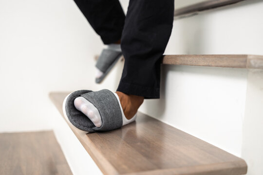 A man walked up and down the stairs and stumbled upon the steps until he fell injuring his ankle. Leg was broken until he had go to the hospital. Accidents in the house must have accident insurance.