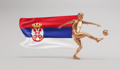 Golden Soccer Football Player Kicking