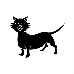 Cat icon. Cat silhouette symbol. Linear style sign for mobile concept and web design. House animals symbol logo vector illustration on white background.