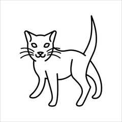 Cat icon. Cat silhouette symbol. Linear style sign for mobile concept and web design. House animals symbol logo vector illustration on white background.