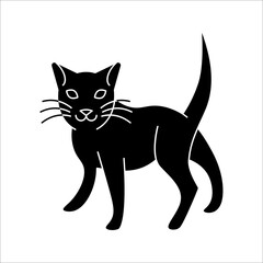 Cat icon. Cat silhouette symbol. Linear style sign for mobile concept and web design. House animals symbol logo vector illustration on white background.