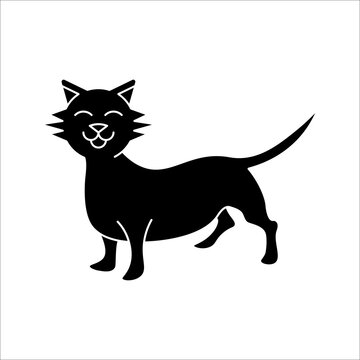 Cat icon. Cat silhouette symbol. Linear style sign for mobile concept and web design. House animals symbol logo vector illustration on white background.