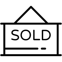 Sold Signboard Vector Icon 