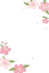 Cherry blossom flower frame illustration