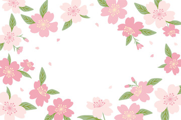 Cherry blossom flower frame illustration