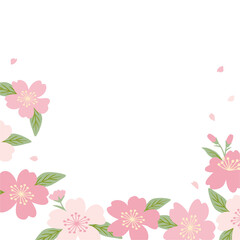 Obraz na płótnie Canvas Cherry blossom flower frame illustration