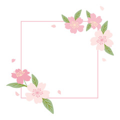 Cherry blossom flower frame illustration