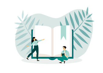 People learning isolated flat vector illustration. Cartoon characters taking individual lessons. Education concept.