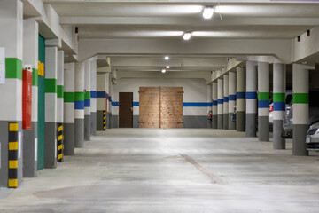 Underground garage parking lot