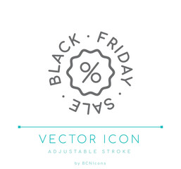 Black Friday Sale Line Icon