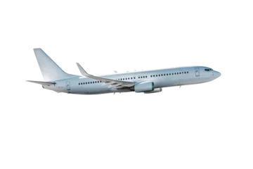Papier Peint photo Avion White passenger jet plane flying isolated on transparent background