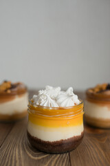 Baking in a glass jar on the table