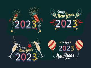 banner flat new year collection
