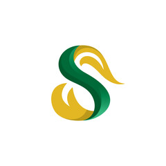 S Leaf Logo Design, Suitable for nature product logo