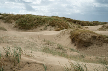 scenic sand dunes at Lakolk on the island Rømø