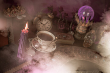 Magical stuff for Halloween, decor and design for party, close up details, celebration concept