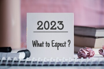 Expectations predictions for the coming year 2023, concept. 