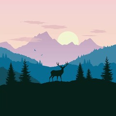 deer in the mountains