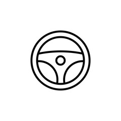 Steering wheel line icon isolated on white background