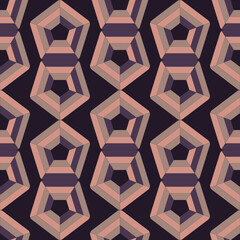 Seamless pattern with geometric hexagon web with line art abstract vector. color fill you change