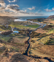 Fototapeta na wymiar Aerial view of Glencolumbkille in County Donegal, Republic of Irleand