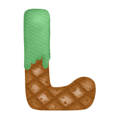 Ice Cream Watercolor Hand Drawn Alphabet L