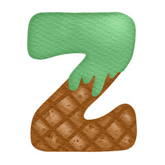 Ice Cream Watercolor Hand Drawn Alphabet Z