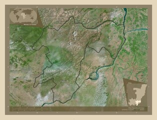 Pool, Republic of Congo. High-res satellite. Labelled points of cities