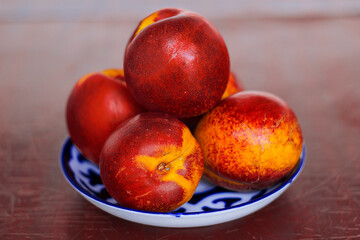peaches in the national Uzbek plate