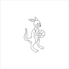 Kangaroo character illustration design, this design is made with the theme of a unique and elegant line, this design is suitable for use in various media such as clothes, cellphone cases and others