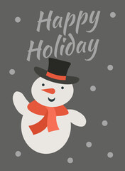Christmas Snowman Vector Icon