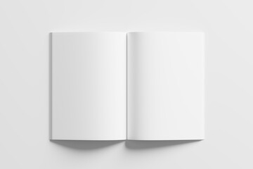 A4 A5 Magazine Brochure 3D Rendering White Blank Mockup