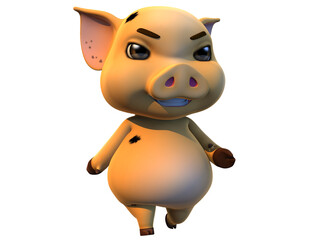 pig cartoon 3D cute pose