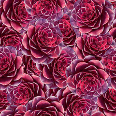 Seamless bright pattern with camellias. background with flowers. Stylization watercolor.