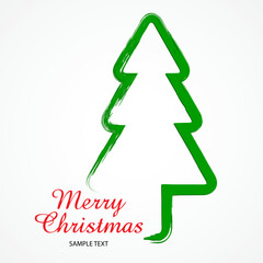 Obraz premium christmas tree paint / simple vector illustration