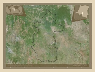 Fototapeta na wymiar Kasai-Central, Democratic Republic of the Congo. High-res satellite. Labelled points of cities