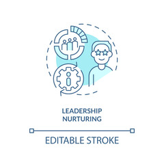 Leadership nurturing turquoise concept icon. Benefits of calculators. Lead retention abstract idea thin line illustration. Isolated outline drawing. Editable stroke. Arial, Myriad Pro-Bold fonts used