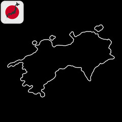 Shikoku map, Japan region. Vector illustration