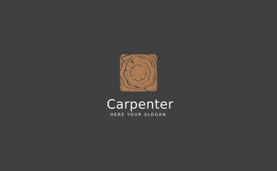 Carpenter Industry logo design. Wood log, woodwork handyman, home creative builder. simple minimalist icon vector illustration